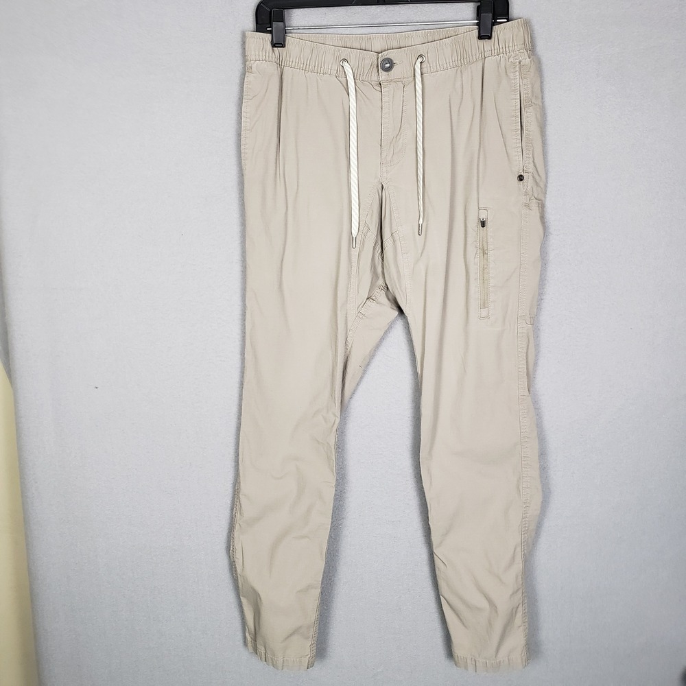 Vuori Men's M Ripstop Climber‎ Pants Beige Organic Cotton Outdoor Hiking Utility